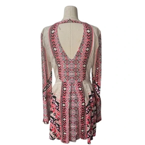 FREE PEOPLE Tegan Border Printed Midi Dress in Ivory Sz 6 - Picture 2 of 6